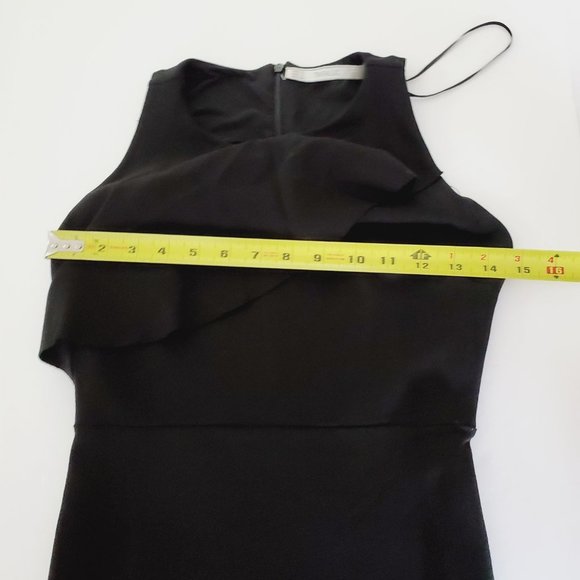 Zara Trafalduc Bodycon Dress Stretch Ruffle Cocktail Black S - Picture 2 of 13